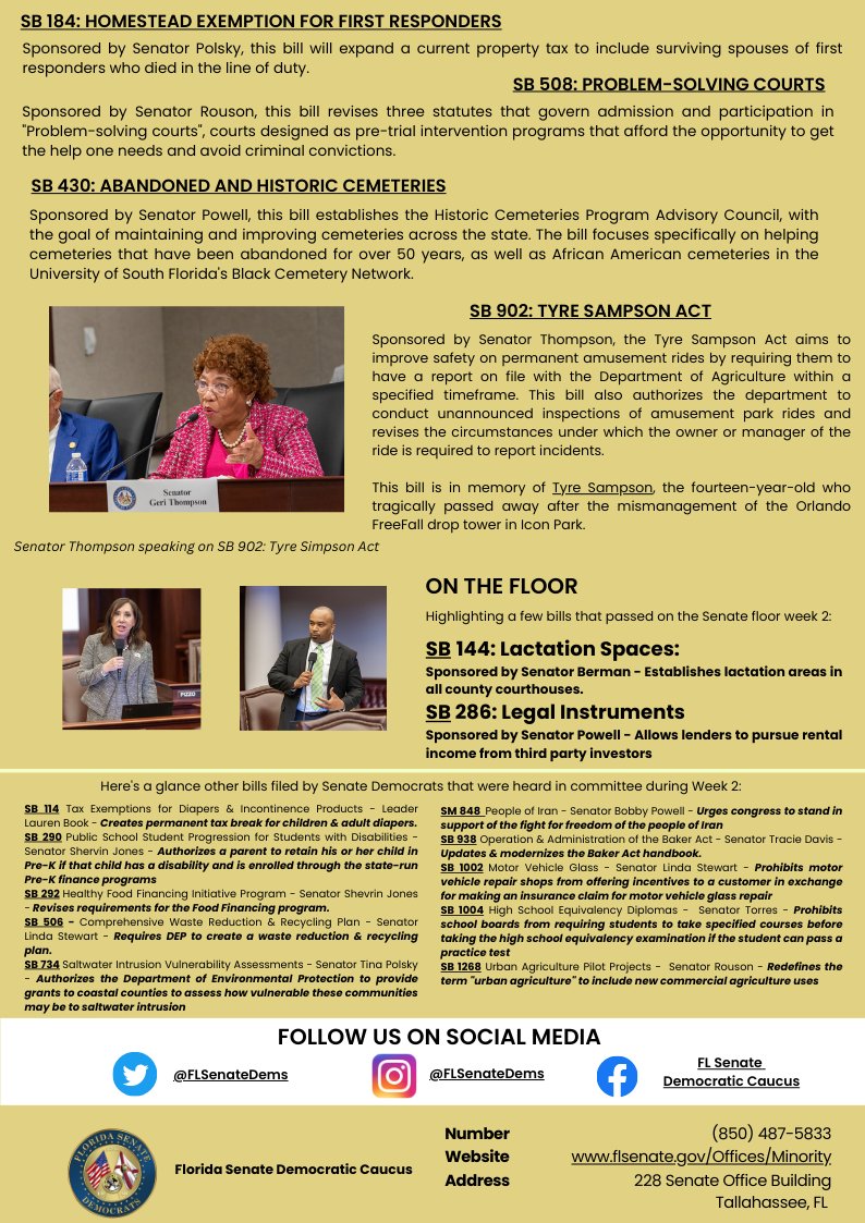 FLSenateDems's tweet photo. Check out the Week 2 recap of the @FLSenateDems newsletter:

https://t.co/1WZtJtsRPZ https://t.co/ofDky5nL8p