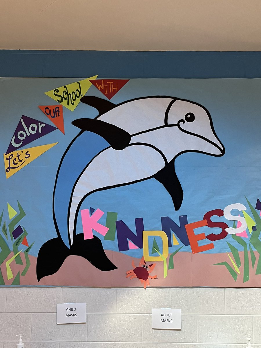 We did it!   First section of the Dolphin is filled in.  Well on our way to a school wide popsicle party! #spreadkindness