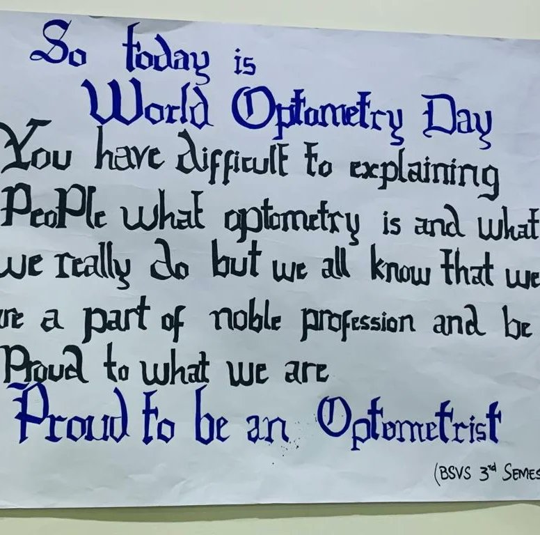 OptometristsPK's tweet photo. 22-03-2023

Pakistan Optometric Society Federal Chapter in collaboration with Abasyn University Islamabad celebrated World Optometry Day by conducting a Career Counseling Workshop at AUIC. Painting and Model competition among students was also conducted. https://t.co/DQU0zKywJK