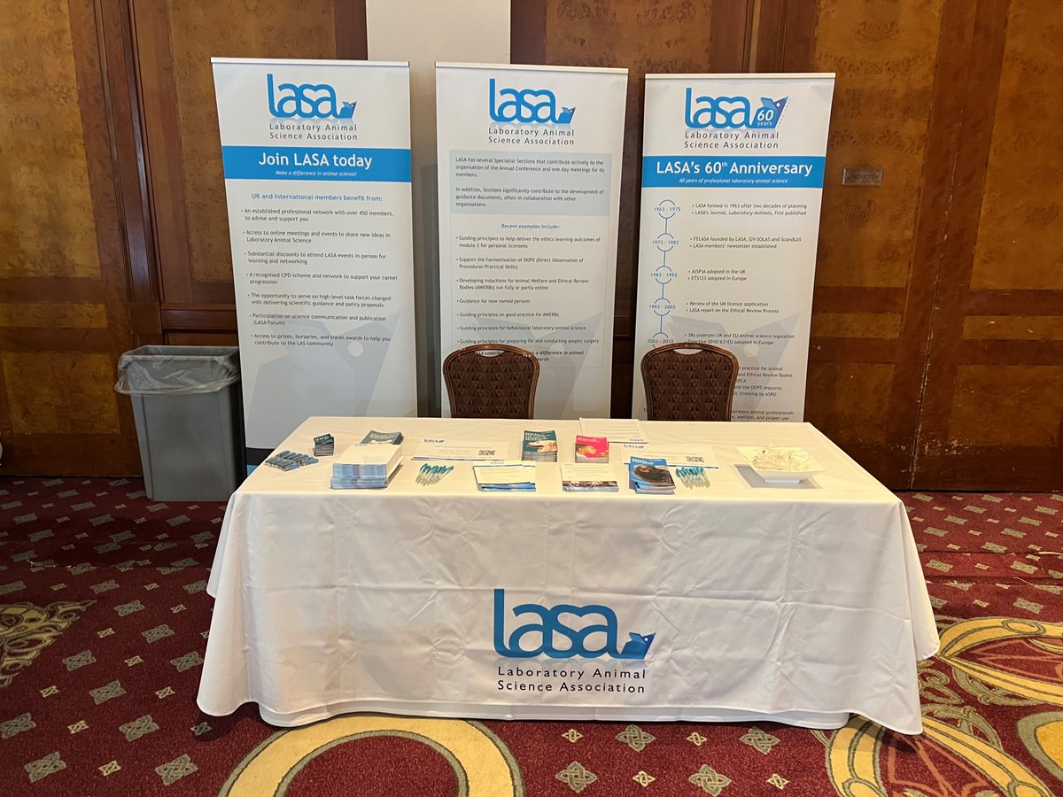 LASA_UK's tweet photo. Don't forget to visit the LASA stand at 
@InstAnimalTech Congress this week! 

We are here to talk about what's going on at LASA, including our 60th anniversary and how to become a LASA member. 

The full programme is available for registered delegates: https://t.co/gGoEQuQyGb https://t.co/F6OkDTQFKj