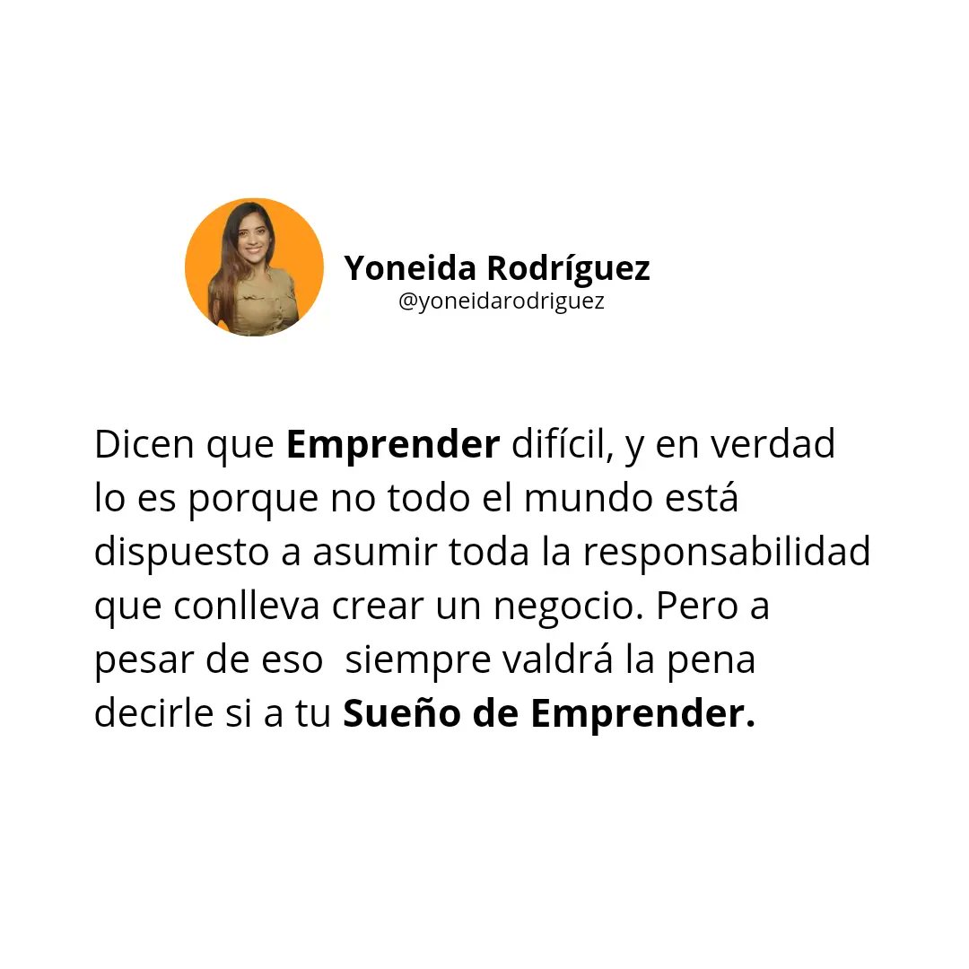 yoneidarc's tweet photo. ¿Quieres emprender? ¡Lánzate, y ve por eso. ¿Será fácil? No! Pero la final valdrá la pena. 😉
¿Quieres dar ese salto hacia tu emprendimiento y no sabes cómo hacerlo? Yo estoy aqui para ayudarte 🙌. 
Envíame un DM y te envío toda la información. 
#emprendedores  #earthquake https://t.co/Es4YgvZTtw