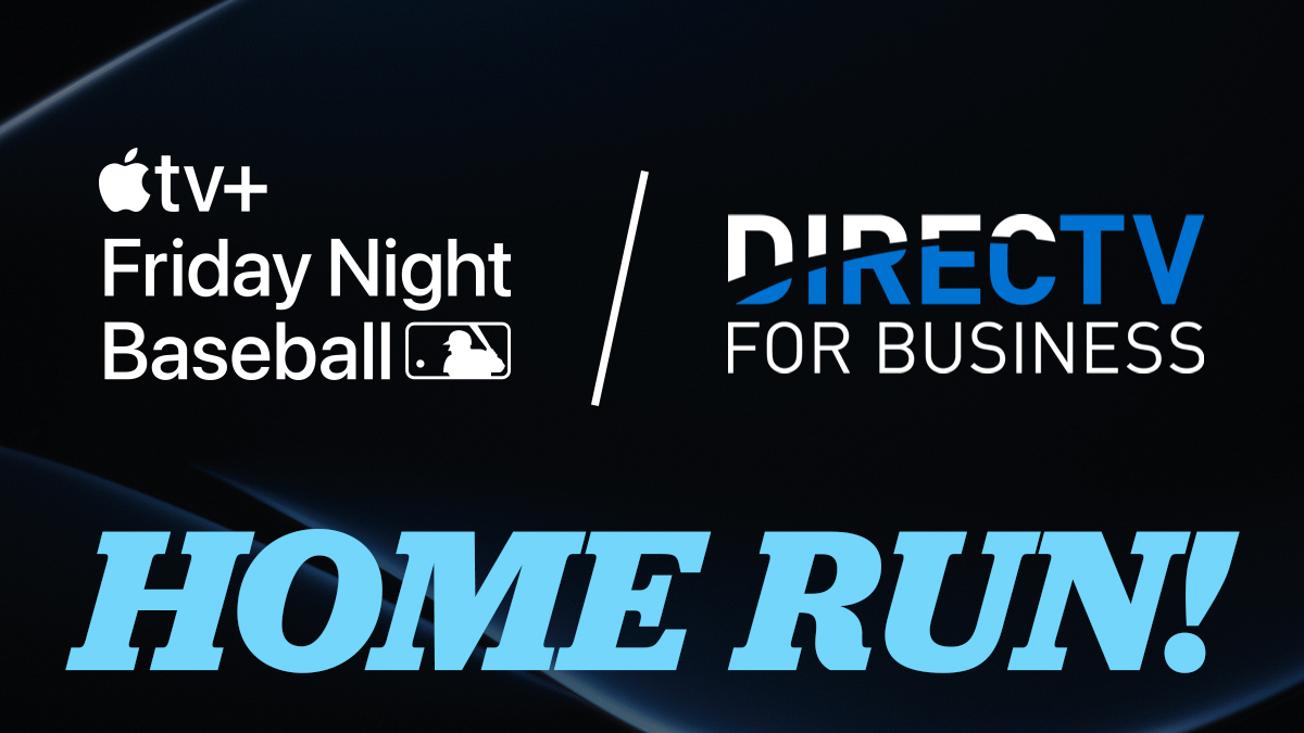 ⚾️ #DIRECTVFORBUSINESS has hit a home run by being the exclusive home of “Friday Night Baseball” for commercial establishments in the US!

#FridayNightBaseball will feature 2 marquee <a href="/MLB/">MLB</a> games each week on @AppleTVPlus. Premiering 4/7 on Ch 9528 and 9529. dtv.biz/3Txu5r7