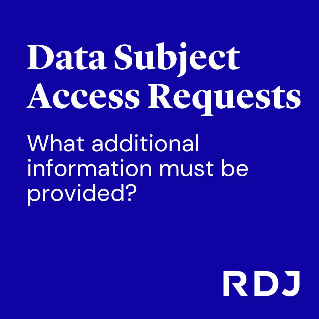 RDJ_LLP's tweet image. The GDPR establishes the right for Data Subjects to seek access to their personal data. In this helpful Insight, @RickyKellyRDJ examines the additional information that must be furnished when responding to such a request. bit.ly/3nb1j3o
#DSARs #accessrequests #privacy