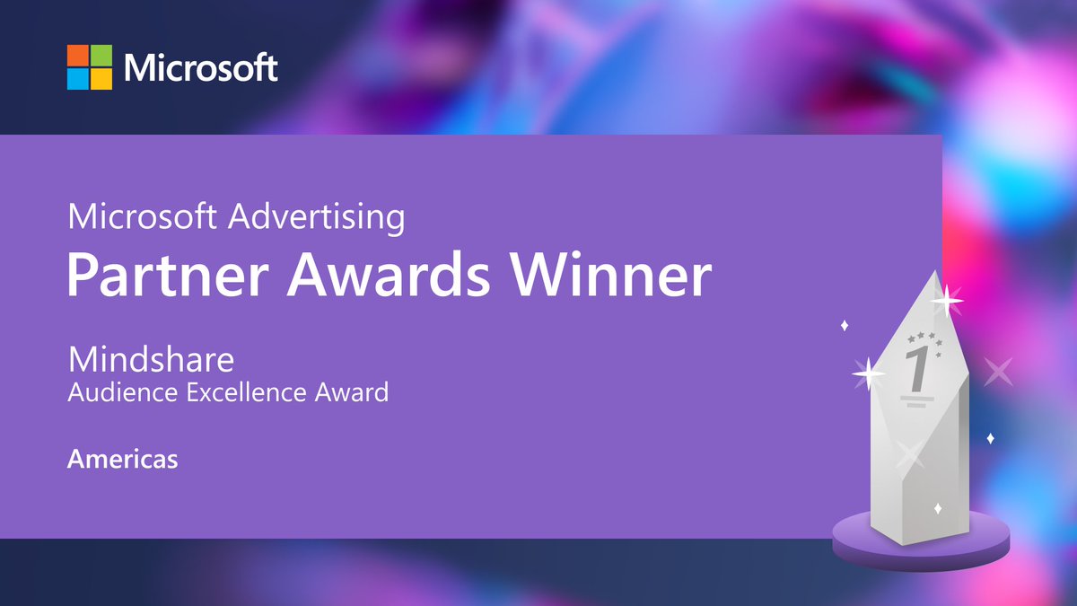 Mindshare USA (@mindshare_usa) on Twitter photo Awesome work #TeamMindshare! Honored to be the recipient of the <a href="/MSFTAdvertising/">Microsoft Advertising</a> Audience Excellence Award of 2022 👏🏆
#MSFTAdsPartnerAwards Awesome work #TeamMindshare! Honored to be the recipient of the <a href="/MSFTAdvertising/">Microsoft Advertising</a> Audience Excellence Award of 2022 👏🏆
#MSFTAdsPartnerAwards