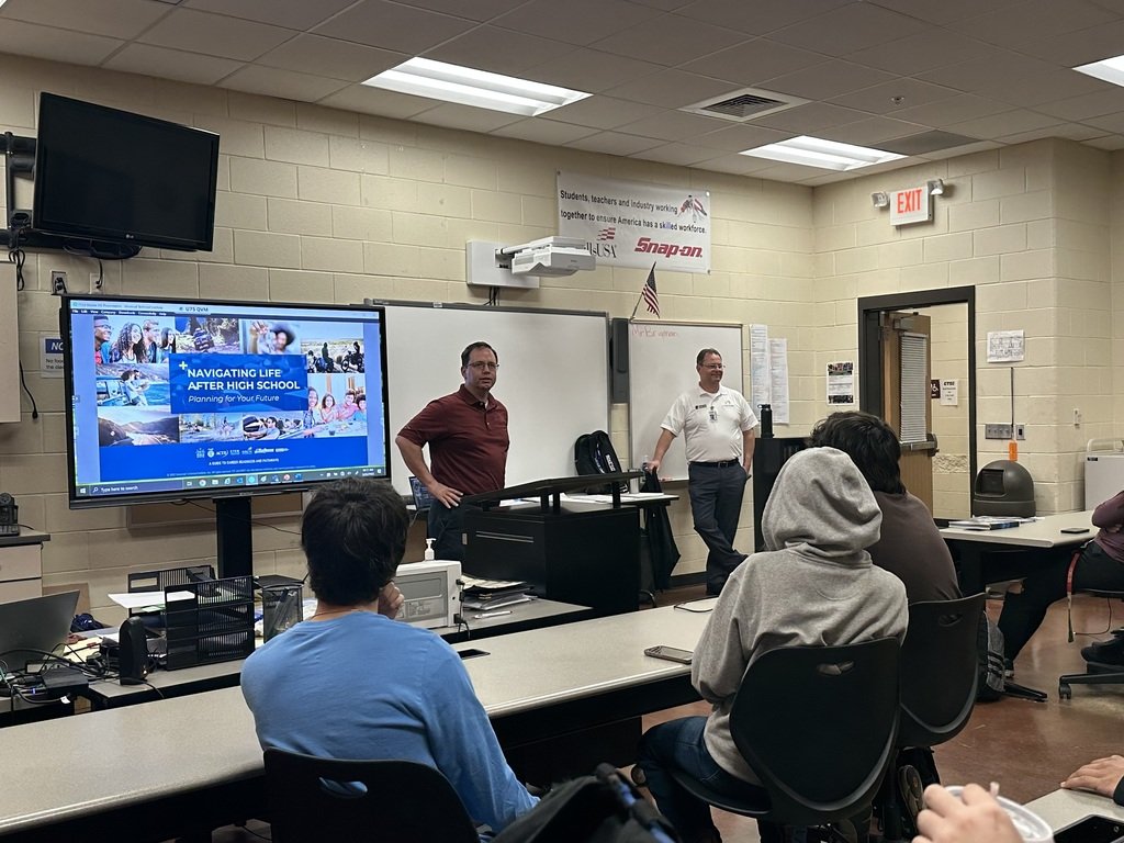 CTEC-ABSS (@ctec_abss) on Twitter photo Mr. Kendrick presented to Mr. Bigman's automotive students about options after high school at Universal Technical Institute (UTI). Mr. Kendrick talked about automotive options along with other technical fields: Aviation, Marine, & Renewable Energy. @absspublic <a href="/RobinBowers_CTE/">Robin Bowers</a> Mr. Kendrick presented to Mr. Bigman's automotive students about options after high school at Universal Technical Institute (UTI). Mr. Kendrick talked about automotive options along with other technical fields: Aviation, Marine, & Renewable Energy. @absspublic <a href="/RobinBowers_CTE/">Robin Bowers</a>