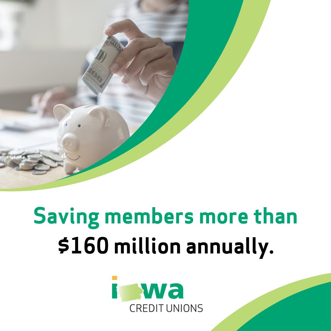 icul's tweet photo. As not-for-profit, financial cooperatives, #IowaCreditUnions save members more than $160 million annually through better rates and fewer fees than they would have paid at other financial institutions. Learn more at https://t.co/YZt2kFogtj.
#ialegis #GrowingIowa https://t.co/0SsUBLweVx