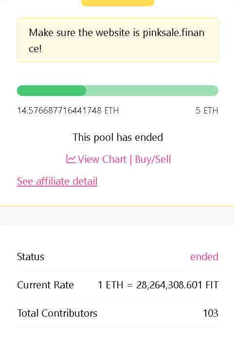 💚We finish with great success, in the release we will bring surprising news! That will positively affect the token!

<a href="/pinkecosystem/">PinkSale (Pink Ecosystem)</a> #pinksale #FIT #Binance #arbitrum