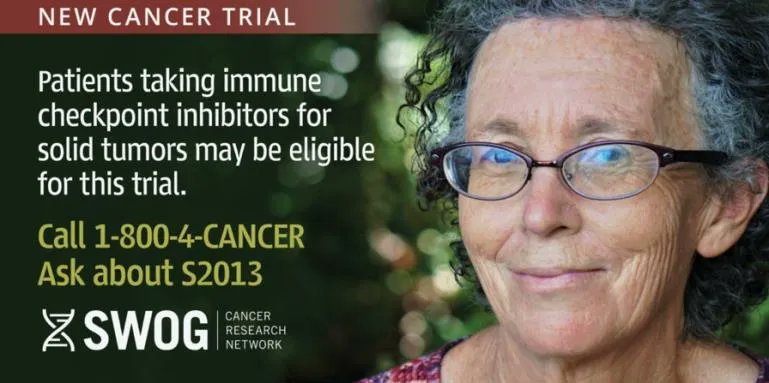 New @SWOG #ICHECKIT #cancer trial S2013 asks: Can we predict which cancer patients are most at risk for serious side effects from widely used immune therapy drugs? To learn more, visit buff.ly/4270gS2 or call 1-800-4-Cancer and ask about S2013. @theNCI #CRCSM #ImmunoOnc
