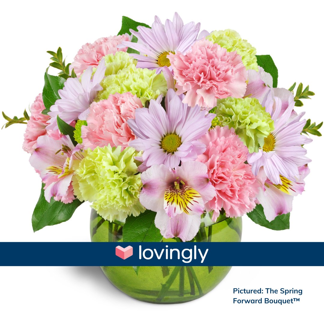 givelovingly's tweet photo. Put some spring in their step with our charmingly fun Spring Forward Bouquet™! For Easter, Mother’s Day, and more, these pastel hues are a perfect pick-me-up and will convey your love with cheer!

#giftlovingly #springtimeflowers #beautifulblooms https://t.co/L5qND7nc6P