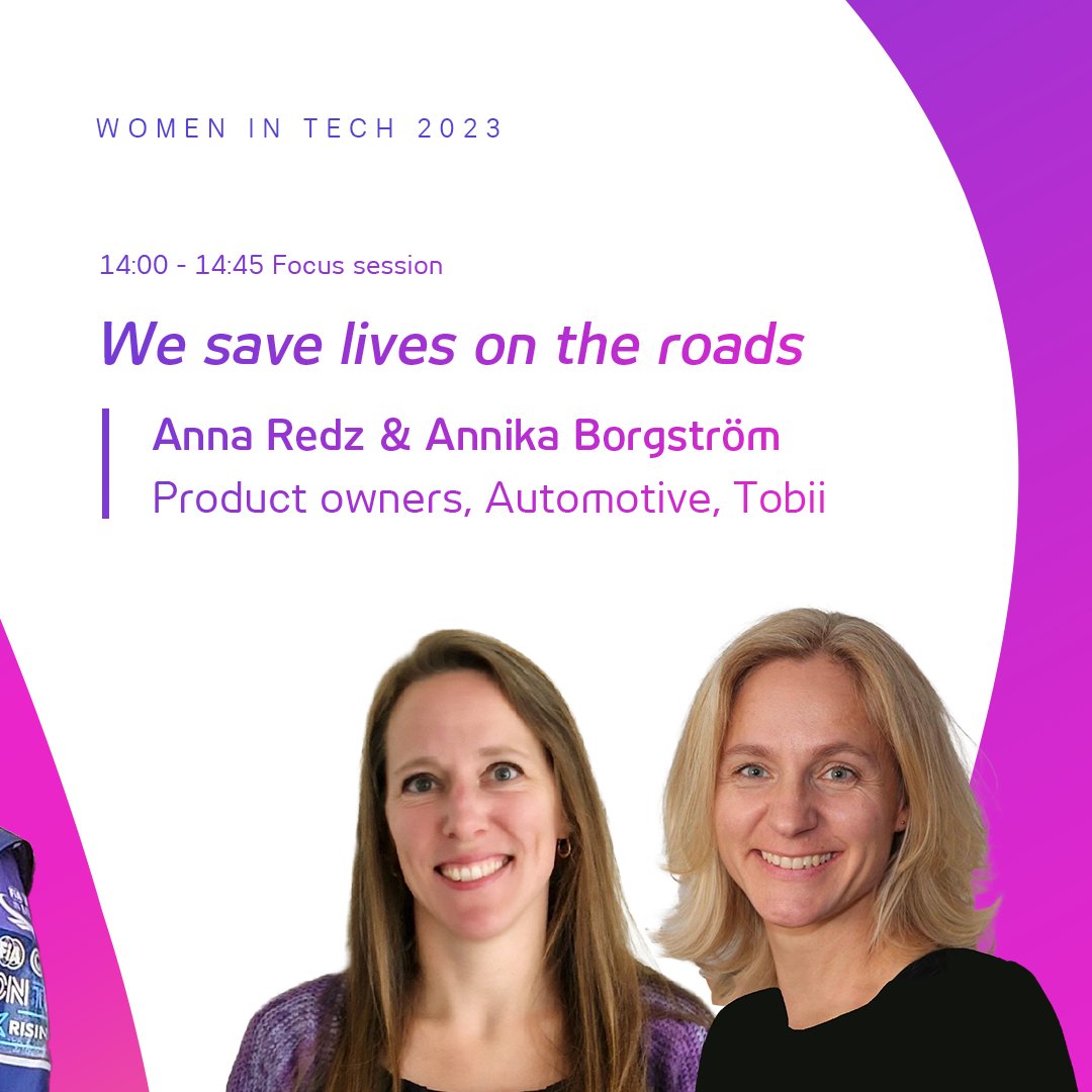 TobiiTechnology's tweet photo. Tomorrow at #WITswe2023! 💜 Demo #eyetracking tech in our booth and join our #WITtalks
🏎️Learn how @MillaSjostrand a 15-year-old racing driver, uses tech to become the next female F1 driver.
🚘Discover how Tobii women save lives on the roads.
More at https://t.co/JROQrQ1rET https://t.co/Wa0TBqTnOg