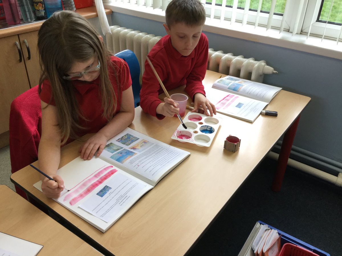 LRyott's tweet photo. In class 8 we have been exploring brush skills this afternoon. The children experimented with lines and swirls.@RedscopeSchool https://t.co/TECk9ALg08