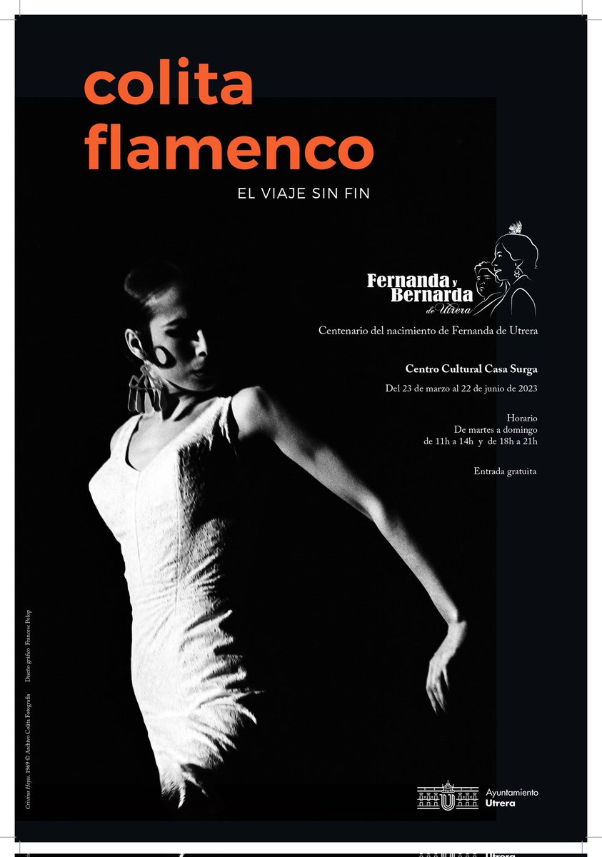 La Casa Surga abre hoy sus puertas a la muestra ‘Colita flamenco. El viaje sin fin’, donde podrán verse fotografías de Fernanda y Bernarda realizadas por Isabel Steva Hernández, «Colita».

La exposición permanecerá abierta de martes a domingo, de 11.00 a 14.00 y de 18.00 a 21.00h