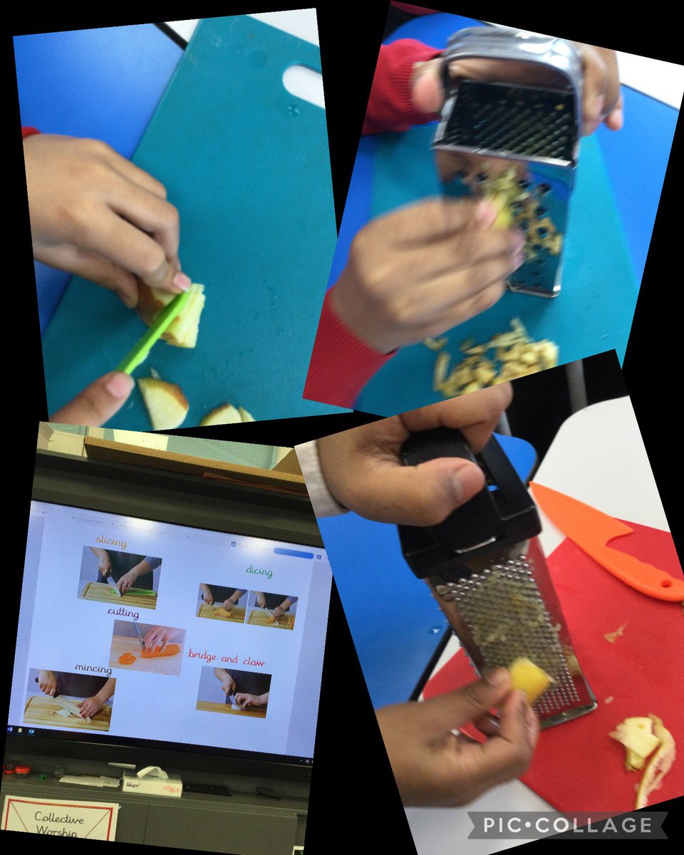 MarlboroughPrim's tweet photo. Year 4 are chopping, cutting, slicing, grating and dicing.
#DTskills #food https://t.co/6VBOdFLBO4