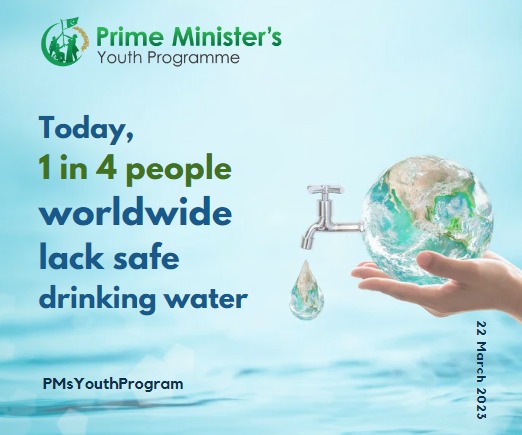 PMsYouthProgram's tweet photo. 1000 children under 5 die every day because of unclean water and a lack of safe sanitation.

On this #WorldWaterDay, let's strive to practice water #conservation in our daily lives and raise our voices for safe drinking water for all! https://t.co/CYHyMOgTOW