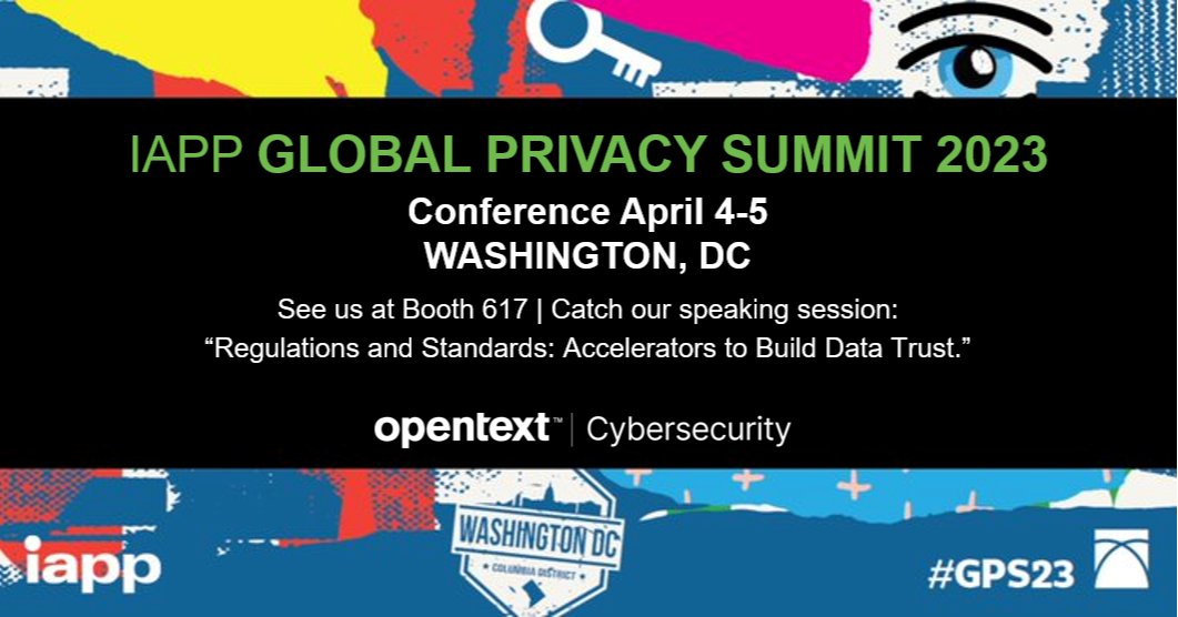 PrivacyReggie's tweet photo. Join @OpenTextSec for the #IAPP Global Privacy Summit 2023 on April 3-5. 

👉 Find the team at booth 617 to see how #DataPrivacy begins with data discovery! 

Register now: | #DataProtection #DataSecurity  @PrivacyPros #GPS23 https://t.co/7BtNdZZy2D https://t.co/K3HIZXmo24