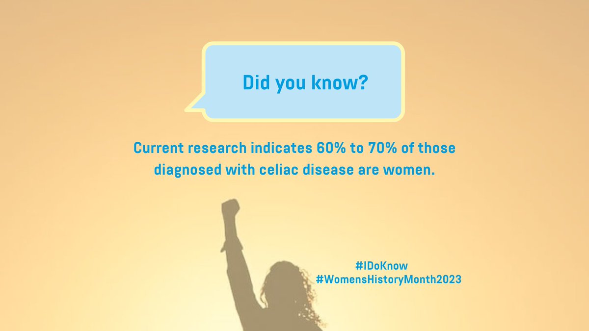 _idkna's tweet photo. Did you know most individuals diagnosed with celiac disease are women? In fact, women are diagnosed with celiac disease two to three times more often than men.
Continue following us this month to discover more.
#WomensHistoryMonth2023 #IDoKnow
Source: https://t.co/Aboi9F7cP7 https://t.co/YVWAVnzTwU