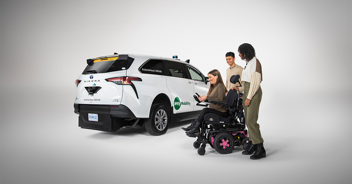 May_Mobility's tweet photo. We're exceptionally proud of the wheelchair-accessible AVs we've created with Toyota & @BraunAbility. From pick up to drop off, care is taken to ensure comfort & safety for everyone. Plus, there's room for several passengers! #AVs #Accessibility #AccessibleAVs #AccessibleMobility https://t.co/aZck16Rfd1