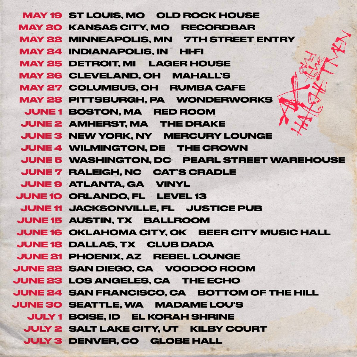 Ayo! We’re coming to your city this summer. All tickets will be on sale this Friday, March 24 at 10AM local time. Hope to see you there… If we can find the van🪓 axandthehatchetmen.com/pages/tickets