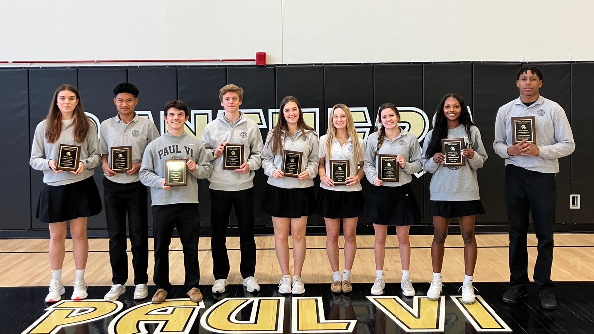 PVIsports's tweet photo. Congrats to our winter Menke Award winners! Pictured left - right: Louis (Basketball), Ethan (Indoor Track), John (Wrestling), Carson (Ice Hockey), Mia (Dance), Grace (Cheer), Ashley (Swim &amp; Dive), Alauna (Indoor Track), DeShawn (Basketball). Not pictured: Matthew (Swim &amp; Dive) https://t.co/GbUkrqd52X