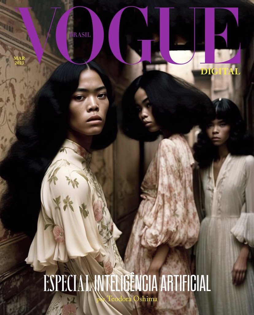all of the vogue brazil digital covers are ai generated, created