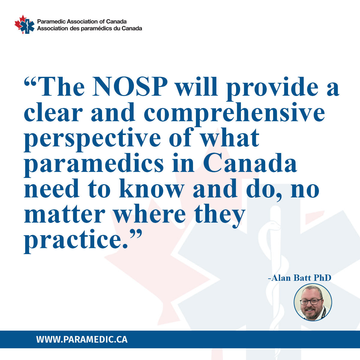 McNallyProject's tweet photo. Good luck to all the @McNallyProject members travelling from across Canada to Ottawa to develop the @PAC_Paramedic NOSP draft this week. The development is being led by McNally Project Scientist Dr. Alan Batt. https://t.co/3OD7U3jHWC