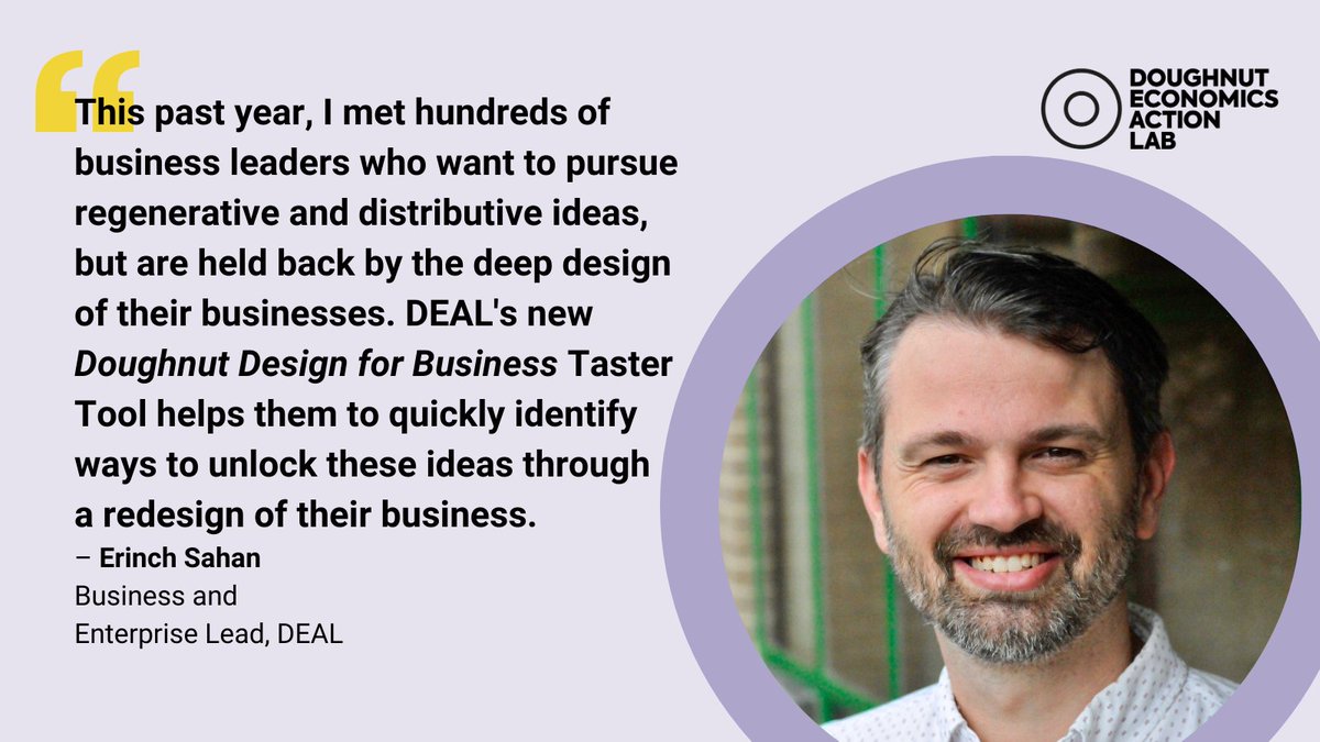 DoughnutEcon's tweet photo. Today we’re launching the Business Taster Tool, a two-hour version of the workshop that any #business can use to redesign itself so it can belong to a thriving future economy.

Access the Business Taster Tool here: https://t.co/hhjQXeU8yS (1/5)

#DoughnutBiz #RegenerativeBiz https://t.co/TxJ4STJBC8