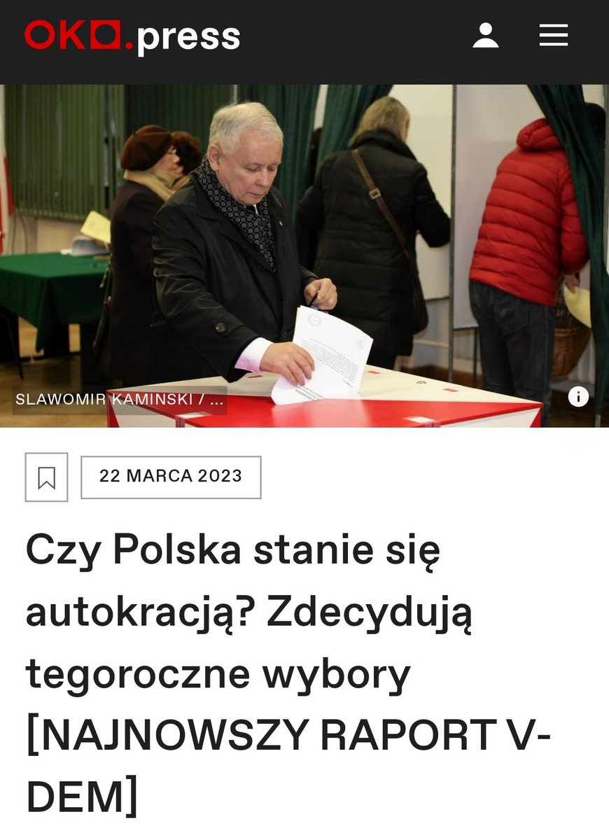 Anna_Mierzynska's tweet image. W najnowszym Liberal Democracy Index Polska dopiero na 78. pozycji wśród państw demokratycznych na świecie. W ciągu ostatnich trzech lat spadliśmy o 14 miejsc! Wyższy od nas poziom demokracji mają obywatele Mongolii, Paragwaju czy Zambii.
Mój tekst:  oko.press/czy-polska-sta…