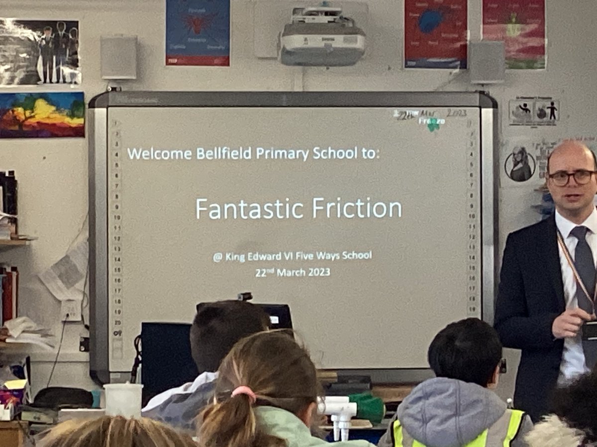 BellfieldJunior's tweet photo. Alston had a fantastic afternoon at King Edward Five Ways doing experiments to improve their knowledge of friction.
#bjsscience https://t.co/2he5rKh2PV