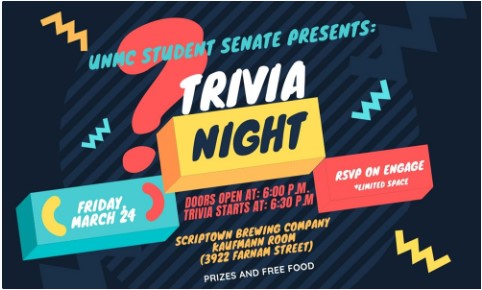 UNMC Student Success (@unmc_success) on Twitter photo Do you have 5 smart friends? Of course you do, if you're a UNMC student!
We've got 6 open spots for teams of 6 at <a href="/UNMCSenate/">UNMC Student Senate</a> Trivia Night this Friday. Sign up while there's still time--and did we mention free food and prizes? bit.ly/3TyFt62 Do you have 5 smart friends? Of course you do, if you're a UNMC student!
We've got 6 open spots for teams of 6 at <a href="/UNMCSenate/">UNMC Student Senate</a> Trivia Night this Friday. Sign up while there's still time--and did we mention free food and prizes? bit.ly/3TyFt62