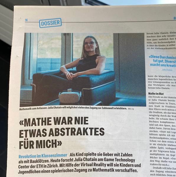 Julia Chatain (@juliachatain) on Twitter photo If you’re interested, there’s a nice article about our work on #EmbodiedMath in the Tages Anzeiger today!
ft. <a href="/EthGtc/">ETH Game Tech Center</a> <a href="/emmaeglinton/">Emma Eglinton</a>
Written by Sarah Forrer If you’re interested, there’s a nice article about our work on #EmbodiedMath in the Tages Anzeiger today!
ft. <a href="/EthGtc/">ETH Game Tech Center</a> <a href="/emmaeglinton/">Emma Eglinton</a>
Written by Sarah Forrer