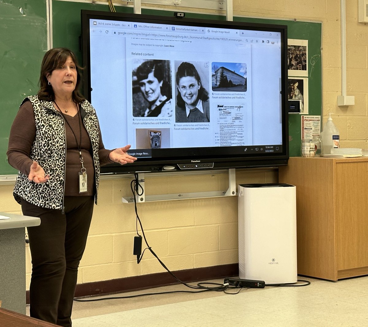 ryeneckschools's tweet photo. #RNMS teacher Kathie Offner is the daughter of two Holocaust survivors who knew Elie Wiesel, the author of “Night.” As tenth-grade students read his memoir, Ms. Offner visited classrooms to share her family’s story and the lessons she’s been taught about resilience @RNHS_Panthers https://t.co/OTFU8tyPhF