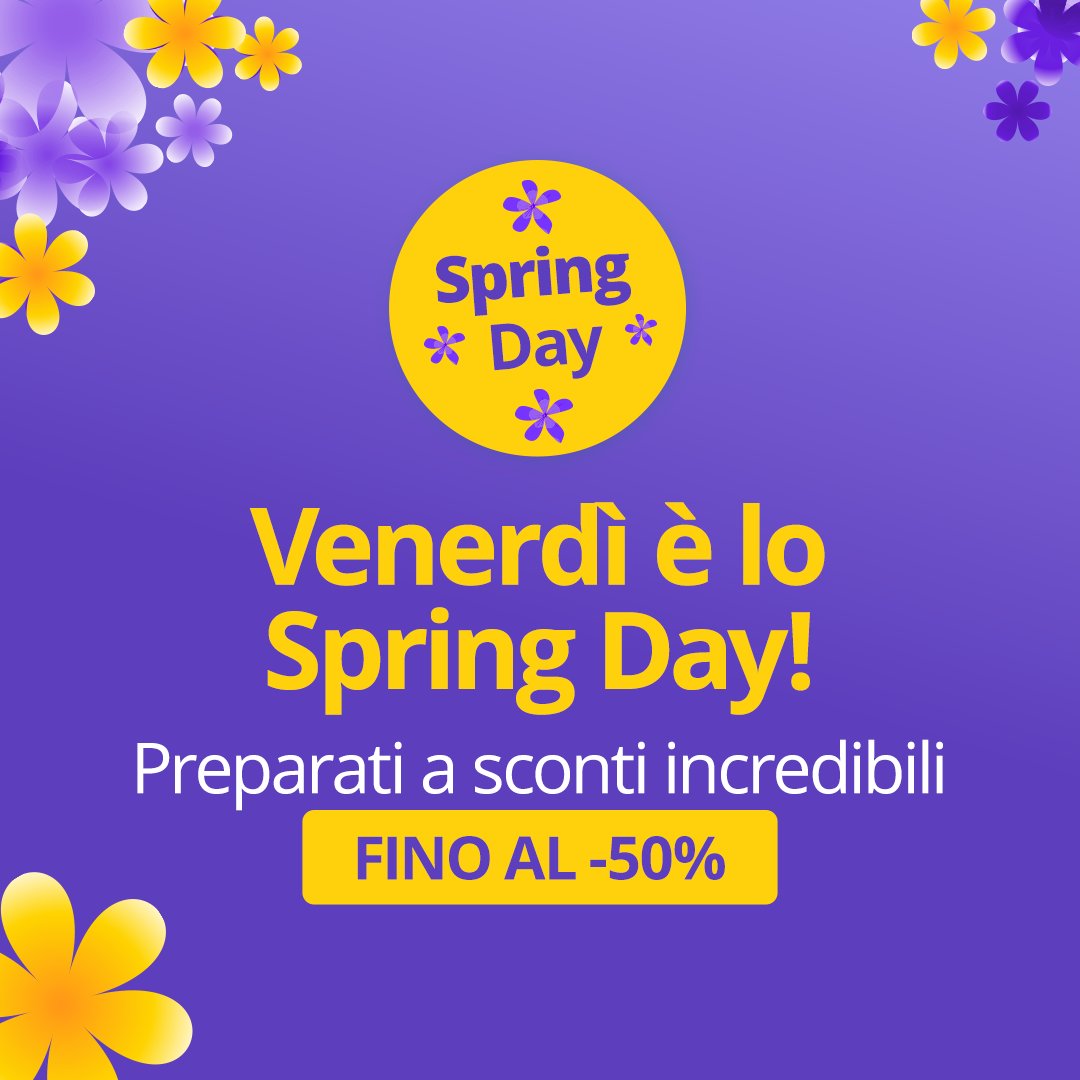 getir_it's tweet photo. Domani non perderti l’occasione di inizio stagione! 🌸
Lo #SpringDay è il giorno in cui sboccia la convenienza, con #sconti e offerte su centinaia di prodotti! 🤩 https://t.co/FdSwjnby4Q