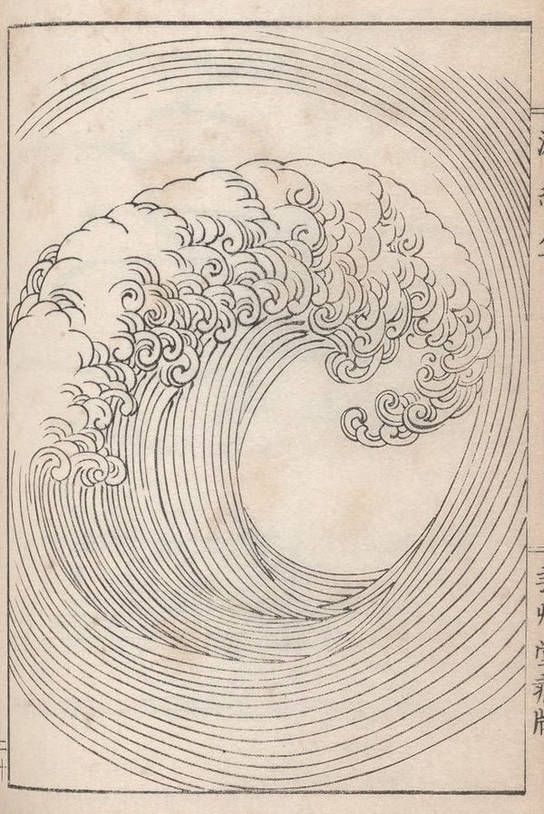 PublicDomainRev's tweet photo. Happy #WorldWaterDay! Fetch yourself a big glass of the good stuff and take a look at the watery wonder which is Hamonshu (1903), a Japanese book of wave and ripple designs: https://t.co/VQLFKiZ6pD https://t.co/xXowYifJZU