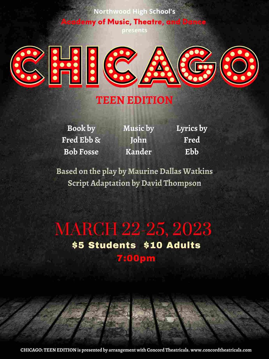 Academy of Music, Theatre, & Dance (@northwoodamtad) on Twitter photo ATTN Gladiator community & beyond - it’s opening night! Prepare to be razzled and dazzled by our spectacular performers tonight thru Saturday 7 pm. Tickets at the door (cash/check) $10 adults & $5 students <a href="/NorthwoodPrin/">Northwood Leadership Team</a> <a href="/MCPSYouMatter/">DrBosticEducates</a> <a href="/GladiatorPTSA/">GladiatorPTSA</a> <a href="/Northwd_Theatre/">Northwood High School Theatre Department</a> pls RETWEET! ATTN Gladiator community & beyond - it’s opening night! Prepare to be razzled and dazzled by our spectacular performers tonight thru Saturday 7 pm. Tickets at the door (cash/check) $10 adults & $5 students <a href="/NorthwoodPrin/">Northwood Leadership Team</a> <a href="/MCPSYouMatter/">DrBosticEducates</a> <a href="/GladiatorPTSA/">GladiatorPTSA</a> <a href="/Northwd_Theatre/">Northwood High School Theatre Department</a> pls RETWEET!