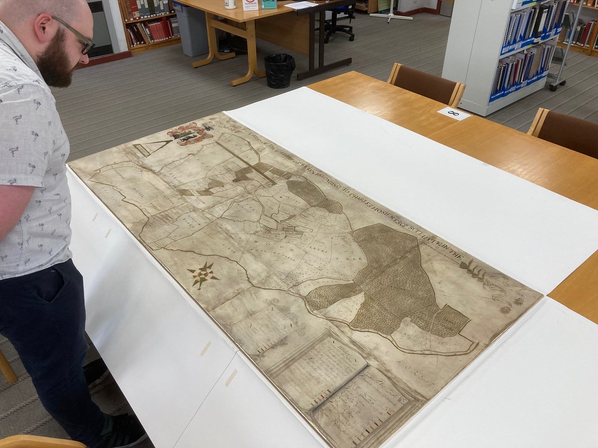 NorthantsPast's tweet image. We hold some amazing maps here, this one gained lots of attention in the Searchroom (Map/5692). 
If you would like to come and explore the collections we hold, please get in touch! archivist@westnorthants.gov.uk