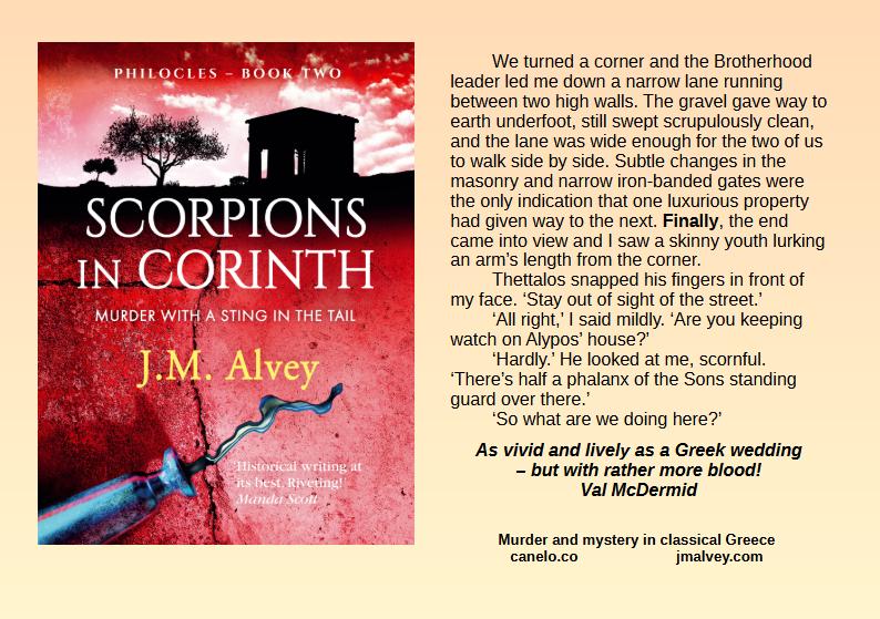 AlveyAuthor's tweet photo. It's Book Quote Wednesday and the word is 'finally'. Philocles and his actors came to Corinth to stage his play, but it turns out a few things need sorting out first. #BookQW
Murder mysteries in ancient Greece
Amazon UK https://t.co/wM2O1NnbFG
Amazon US https://t.co/sLEe3kDY73 https://t.co/2BC8GkxJJq