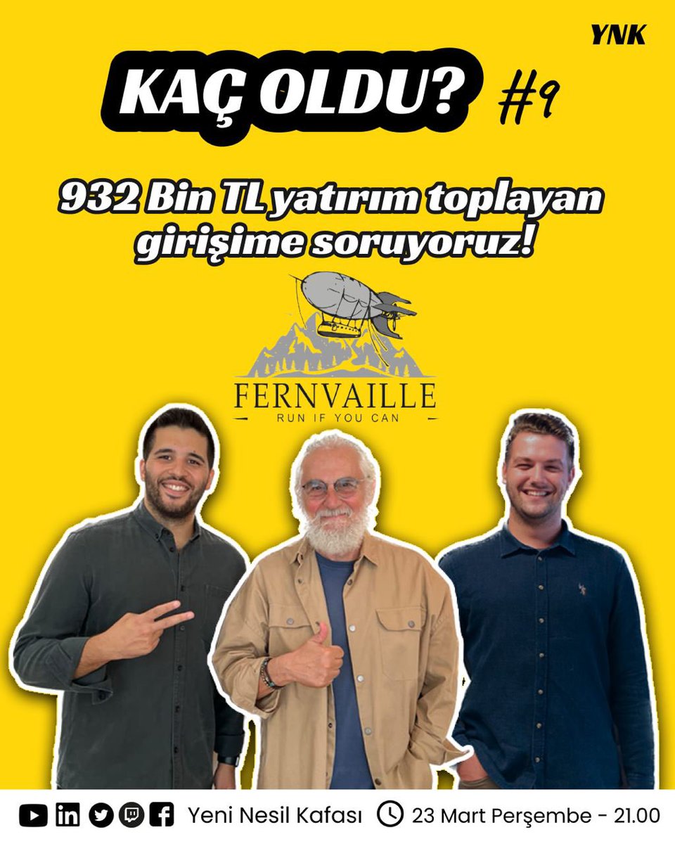 YeniNesilKafasi's tweet photo. Yarın akşam Kaç oldu 9. Yayında @fonbulucu dan fonlanmış olan @fernvaille konuğumuz olacak @gurcanserbest @omererkmen @sonatkaymaz @batuhan_sahn yayın tarihi 23 Mart 2023 Perşembe saat 21:00 https://t.co/fNeAosdtzT