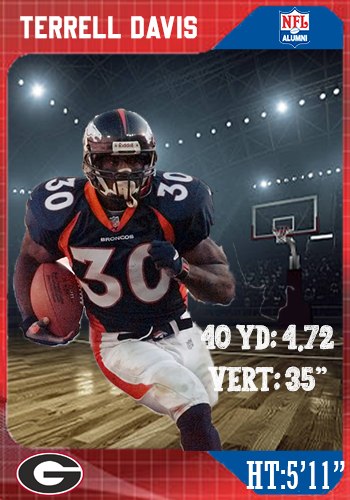 NFLAlumni's tweet photo. The king of New York is making strides in the #Sweet16 matchup. Will Davis be able to rush away? @Giants  @Broncos  #MarchMadness #NFL https://t.co/kXUKLJ9mhb