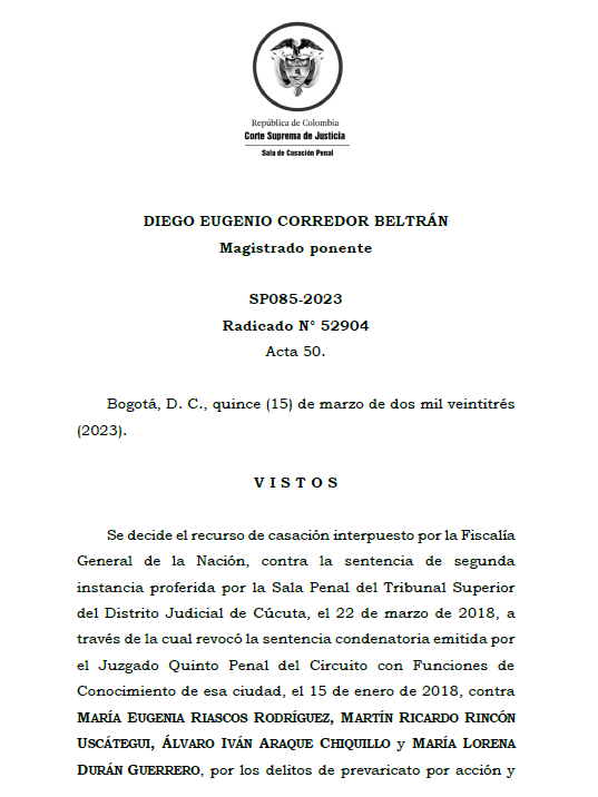 articulo20's tweet photo. SENTENCIA RECOMENDADA 🗣
#Penal #EntesTerritoriales
@CorteSupremaJ condena a exalcaldesa de Cúcuta y tres personas más por conciliación que generó un detrimento de $3.000 millones en el municipio
SENT: SP085-2023 | RAD: 52904 https://t.co/vIjNVwNvFU