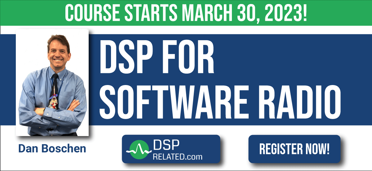 dsprelated's tweet image. Don&apos;t miss out on the opportunity to register for Dan Boschen&apos;s highly rated &quot;DSP for Software Radio&quot; course!
With only one week left before registration closes, this course is not to be missed. dsprelated.com/course/DSP_For… #DSP #SDR #Python