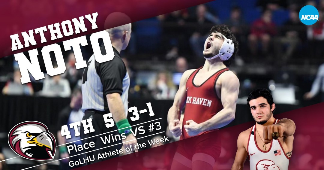 HavenAthletics's tweet photo. What a weekend for our GoLHU Athletes of the Week❗🏆

Gabby Gunnip from @LHULacrosse and Anthony Noto from @LockHavenWrstl had themselves a career performance. Check out their stats from the past weekend of competition👀🤯 https://t.co/40MwL2mar0