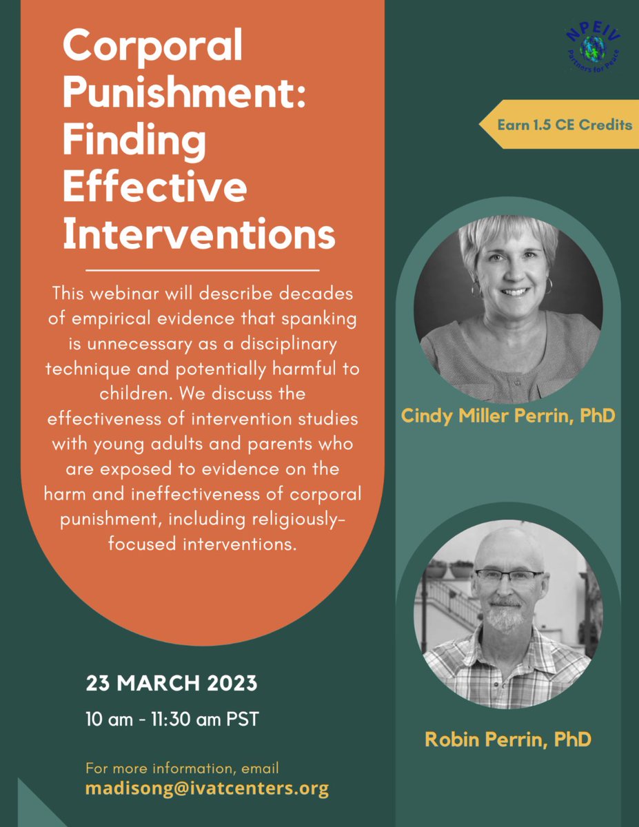 The_APSAC's tweet photo. 🚨TOMORROW! FREE Webinar with IVAT!
Corporal Punishment: Finding Effective Interventions
More information here ⬇️
https://t.co/PQLRyfEvi9
#APSAC #TheNYFoundling #IVAT #Webinar #StrengtheningPracticeThroughKnowledge https://t.co/iaNekD5JCM