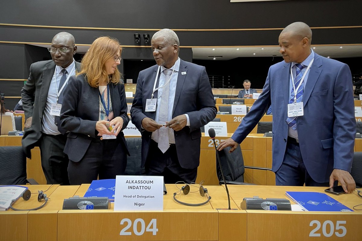 At the #SchumanForum yesterday, I discussed with #Niger Minister of Defense Alkassoum Indatou our #partnership & how we can support strengthening the effectiveness & accountability of #security institutions & respond timely to the needs of the people & the state. @DCAF_Geneva