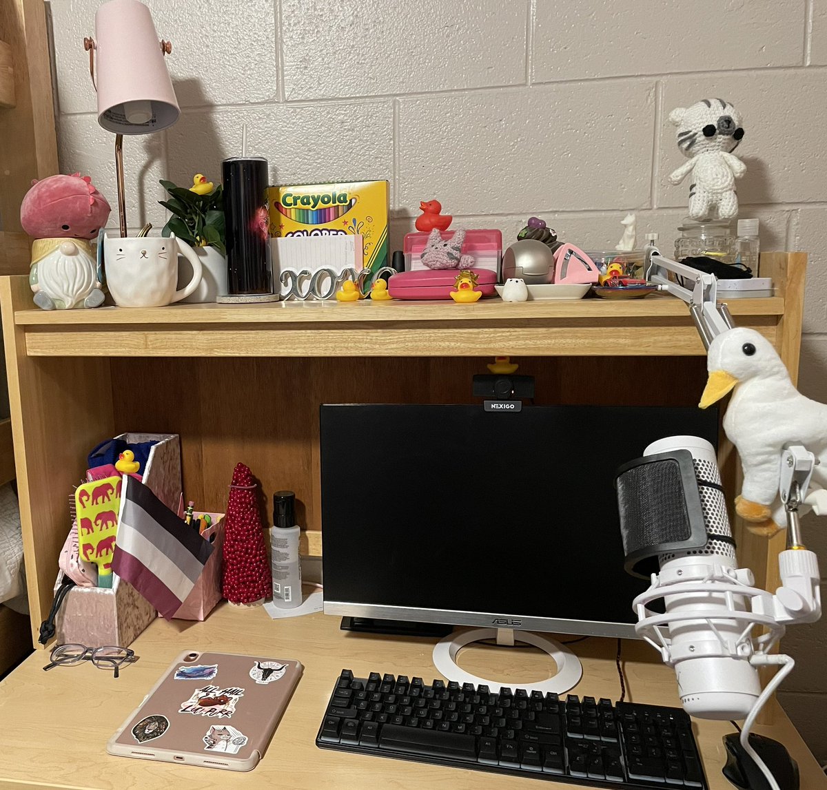 WillowKorihana's tweet image. Here is the chaotic setup!!
If you can’t tell I love the color pink!😹
#ENVtuber #Vtuber #VTuberSetup
