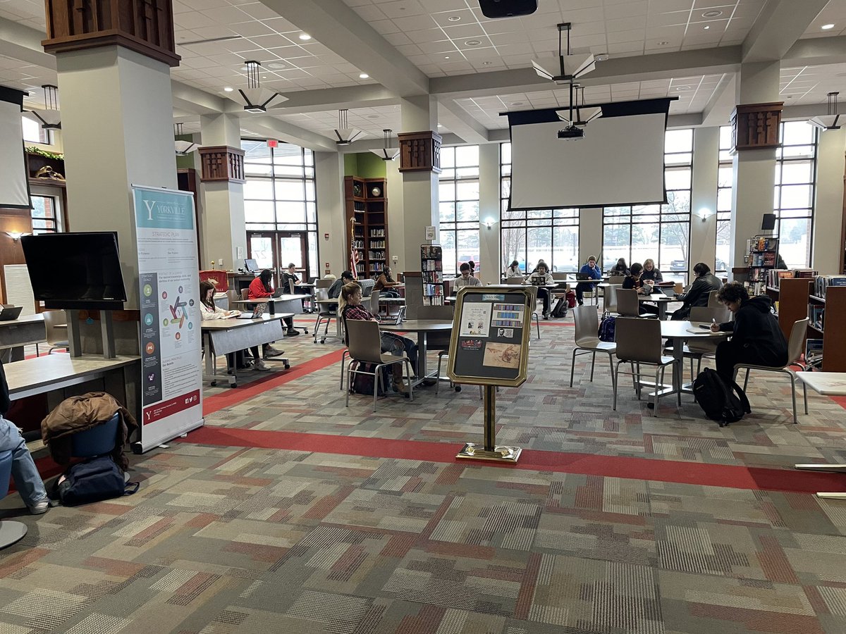 115yhs's tweet photo. Foxes make choices…getting work done in a quiet space, getting help in Math, working on a project, or doing service learning.  So many great things happening at YHS! #foxpride https://t.co/pPMdMLYISq