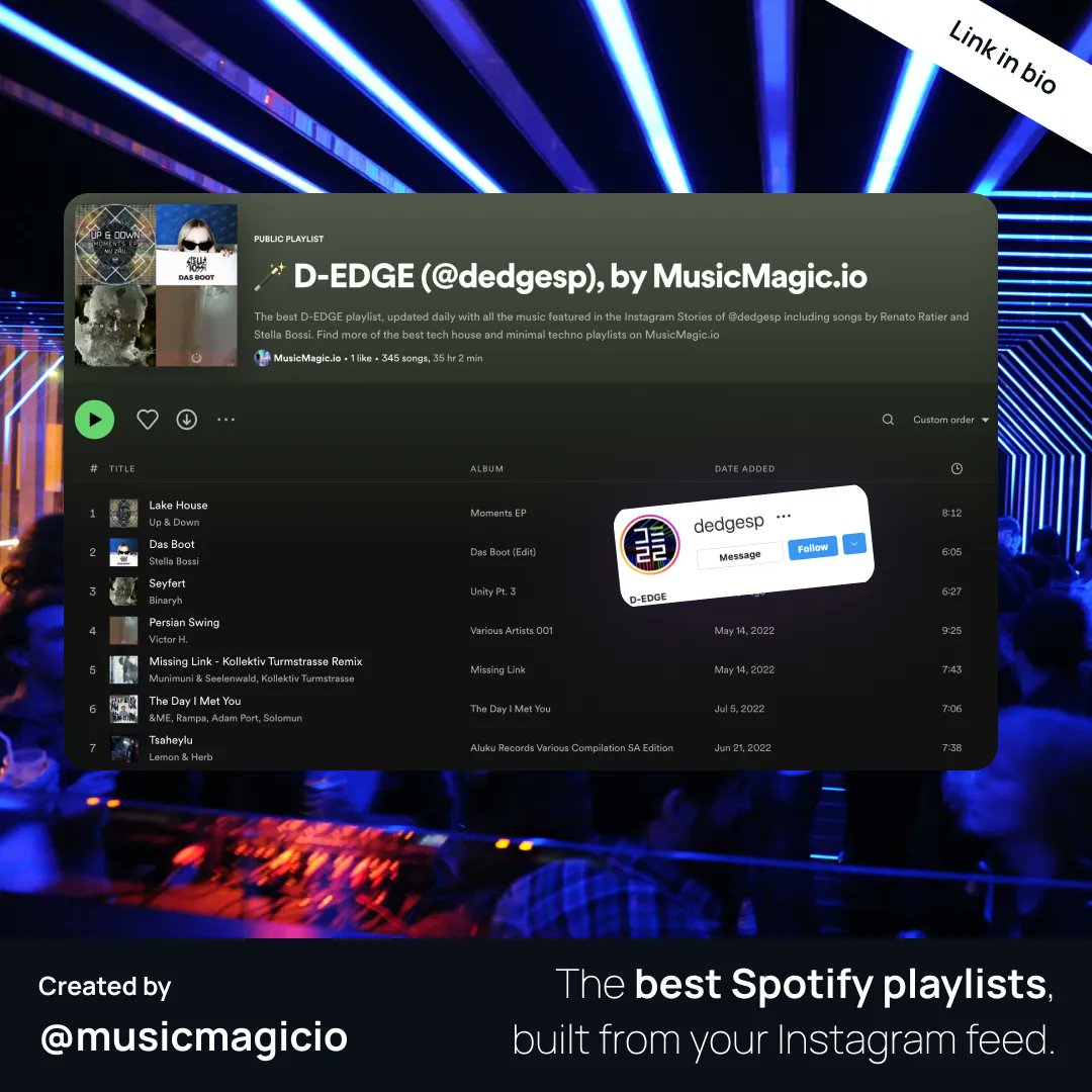 musicmagicio's tweet photo. Get in the best party mood with our latest playlist inspired by @dedgesp and made with magic by @MusicMagicio 🪄
#nowplaying #spotifyplaylist #playlist #musicplaylist https://t.co/jxobbZGlm1 https://t.co/iKcyXzDGqL