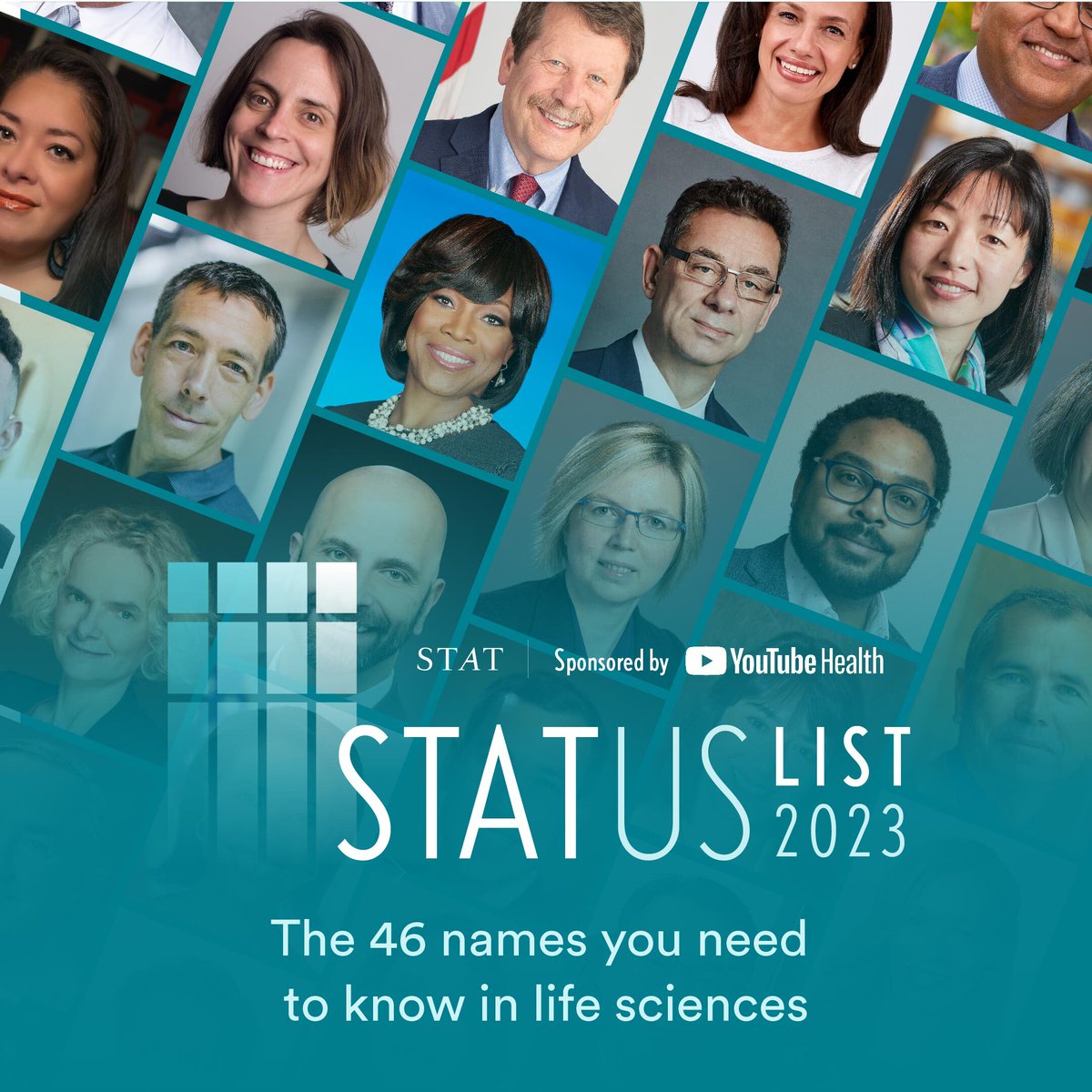 Check out this year's #STATUSList - a list of 46 individuals you need to know in health and medicine, presented by @statnews and sponsored by @youtube. More here: statnews.com/status-list/20…