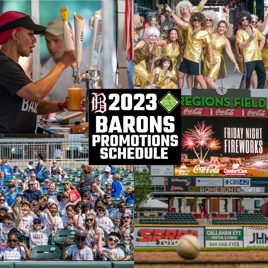 Birmingham Barons on X: Our 2023 Season Promotions Schedule is