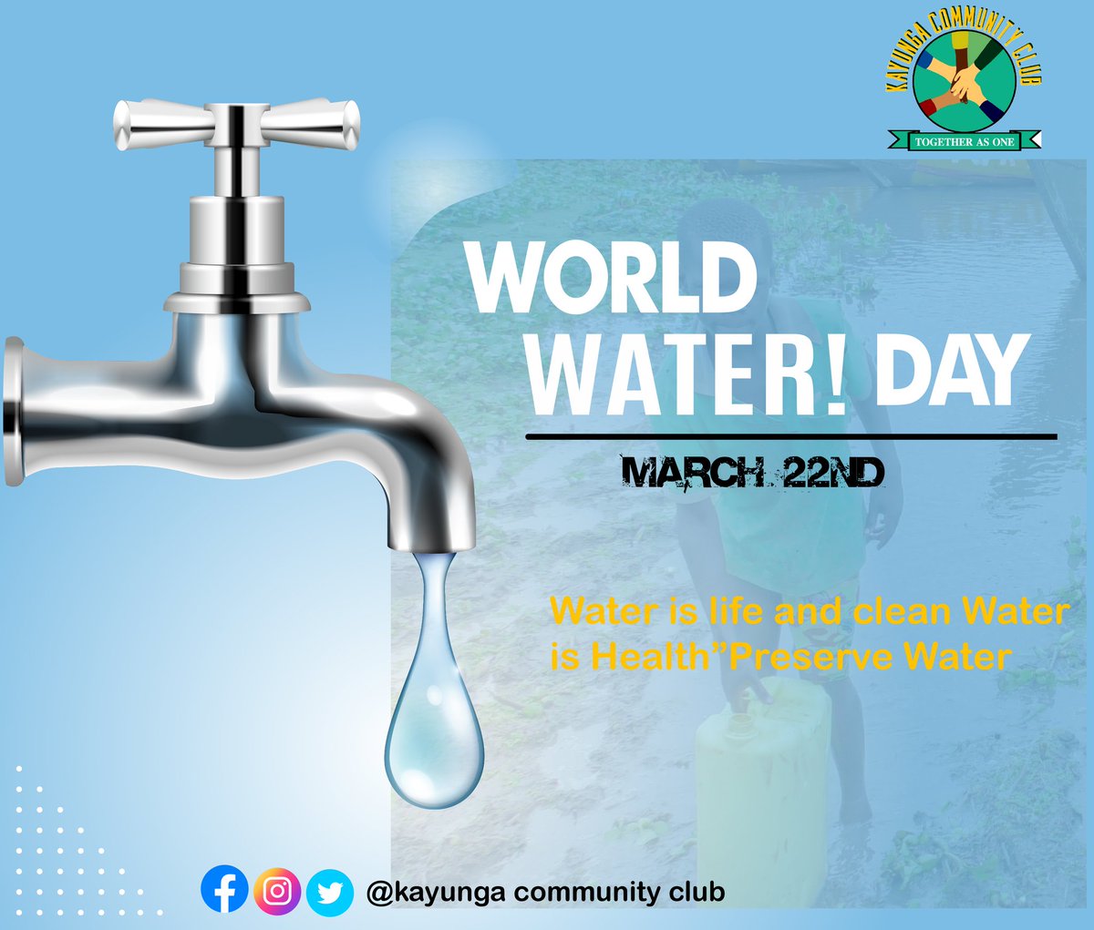 ClubKayunga's tweet photo. Water is the Driving Force in Nature. Itโs the Lifeblood of Humanity, Our Nations, our Economies, And our Well-Being. Wishing you Happy World Water Day! @womeninGH @WorldWater #kayungacommunityclub https://t.co/wkXiLy7xty