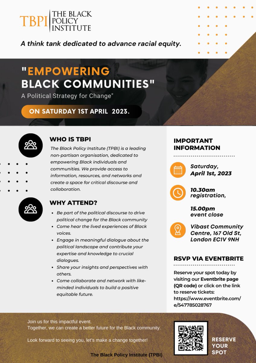 Don't miss out on this chance to be part of a movement committed to empowering the black community. This event will have inspiring speakers &amp; engaging discussions.  eventbrite.com/e/547785028767 <a href="/LBME_Network/">Lewisham BME Network</a> <a href="/NHSBME/">NHS BME Leaders</a> @GrupoBME <a href="/MDI_UK/">Media Diversity Institute</a> <a href="/DiversityAPPG/">Creative Diversity APPG</a> <a href="/thevoiceuk/">The Voice UK</a>